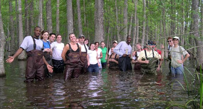 UES Students in the wetlands